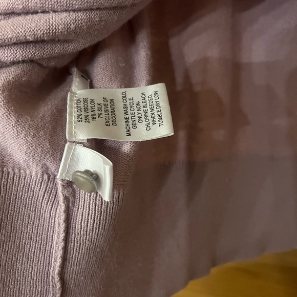 Ann Taylor Loft cardigan ruffle lilac women’s large - Picture 3 of 5